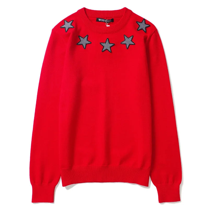New High 2022 Men Luxury Winter gentleman Embroidered stars Knit Casual Sweaters pullover Asian Size High Street Drake #R77 Street King Limited