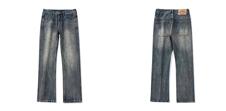 mens plus size retro fashion streetwear loose casual micro flared denim pants jeans cityboy jeans trousers 28 40 unique jeans style 2590