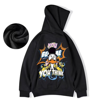 Autumn Funny Cartoon Duck Graphic Y2K Hoodies Oversized Hip Hop Fashion Sweatshirts Vintage Streetwear Punk Hoody Clothes Street King Limited