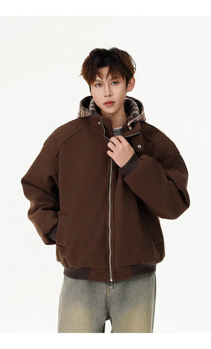 winter cotton padded jacket men women streetwear fashion loose casual hooded woolen bomber parkas jacket thicken coat outerwear unique default style 1028