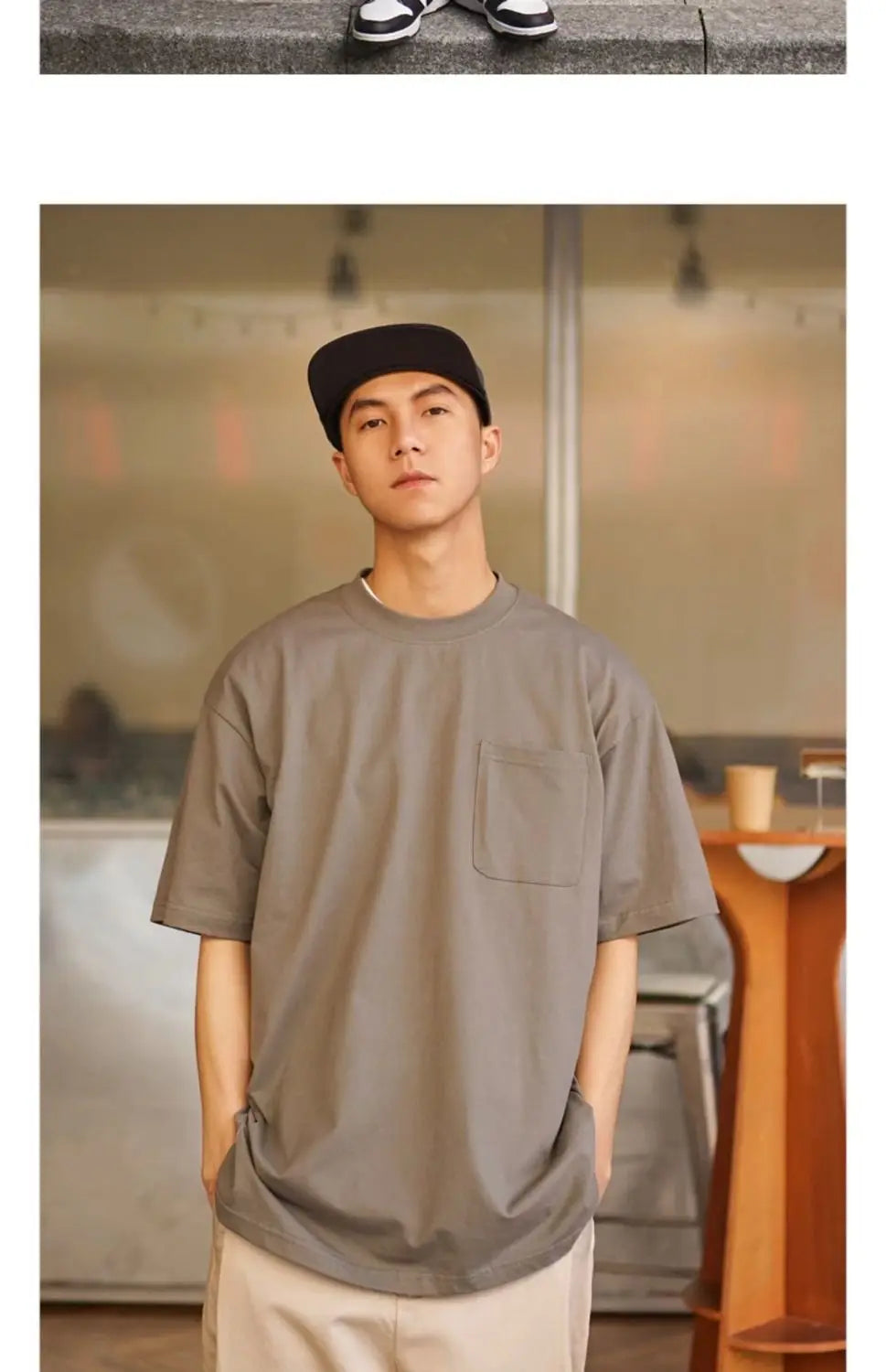 Korean trendy printed graphic T shirt street basic men y2k solid color simple personality pocket retro oversized T shirt Street King Limited