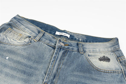 mens fashion ripped jeans blue straight baggy jeans trousers luxury loose casual distressed denim pants male 1 unique jeans style 4444
