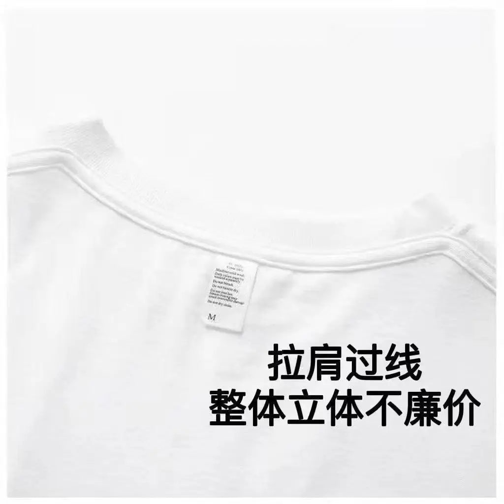Pure cotton heavyweight high street hip-hop retro ins short-sleeved T-shirts for men and women loose and versatile personalized Street King Limited