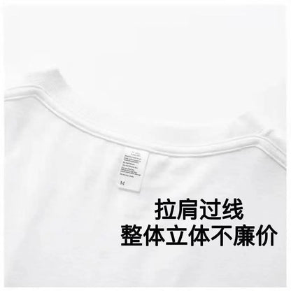 Pure cotton heavyweight high street hip-hop retro ins short-sleeved T-shirts for men and women loose and versatile personalized Street King Limited