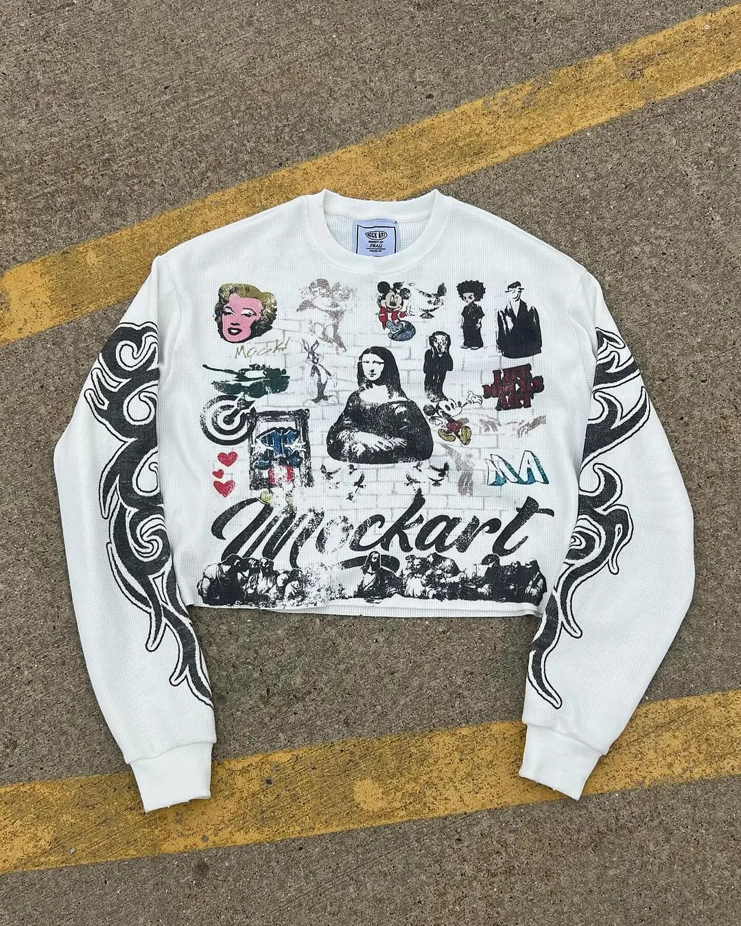 European and American Harajuku Retro Streetwear Gothic Punk Style Letter Print Long-sleeved Men Hip-hop Trend Oversized T-shirt Street King Limited