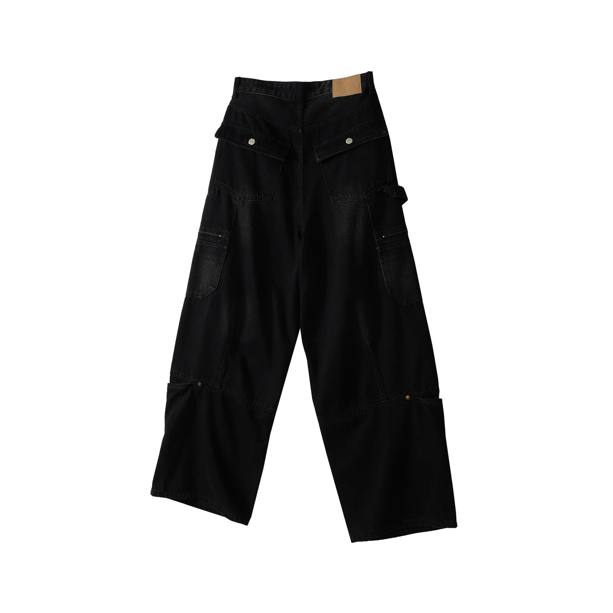 high street multi pocket washed black cargo pants for men wide leg baggy casual jeans oversized baggy denim trousers 2 unique cargo style 1121