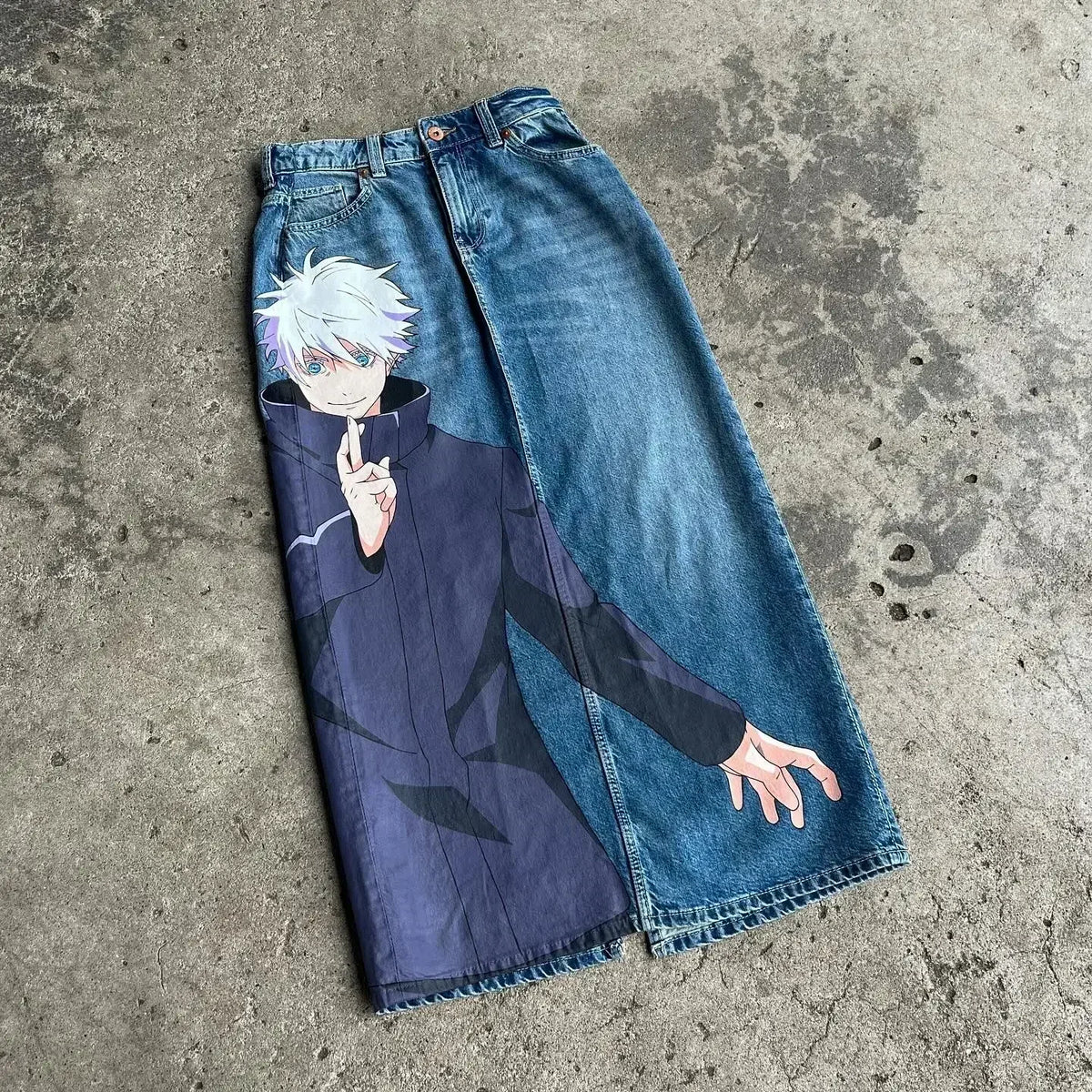 harajuku high street y2k baggy jeans punk popular print wide leg denim pants jeans streetwear trouser men clothing unique jeans style 2002