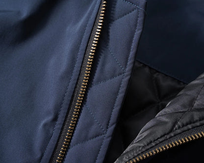streetwear solid color baggy winter thick outwear jackets for men lapel casual loose windbreaker cotton padded clothes oversized menswear bottoms