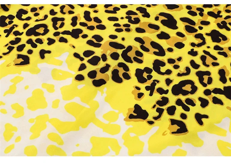Dark Icon Yellow Leopard Hawaiian Shirt Men Vintage Street Polo Shirt Man Man Blouse Street King Limited