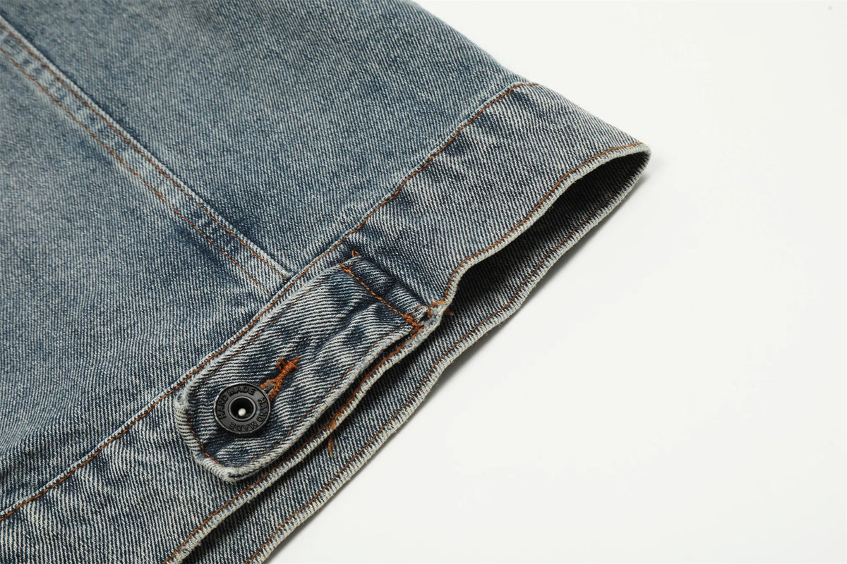 24fw kanye west yzy brand fashion high street heavy weight denim jacket worn quality jacket coat for men unique jeans style 88