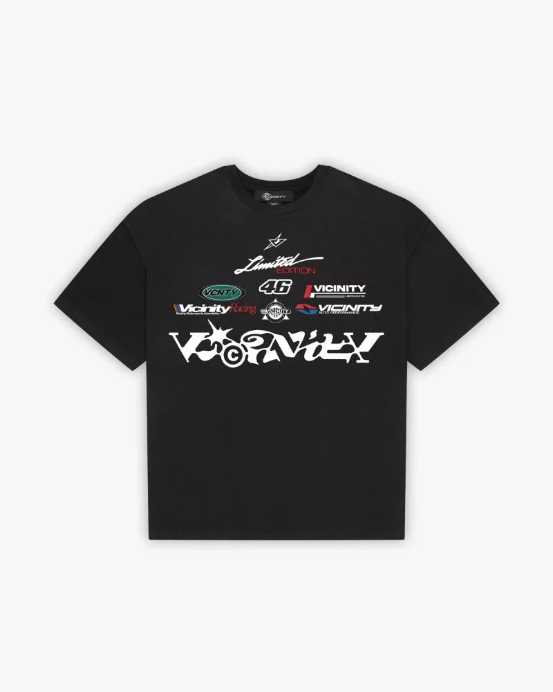 European and American New Racing Letter Printed Oversized Short-sleeved Tops Men Y2k Harajuku Retro Fashion Loose T-shirts Women Street King Limited