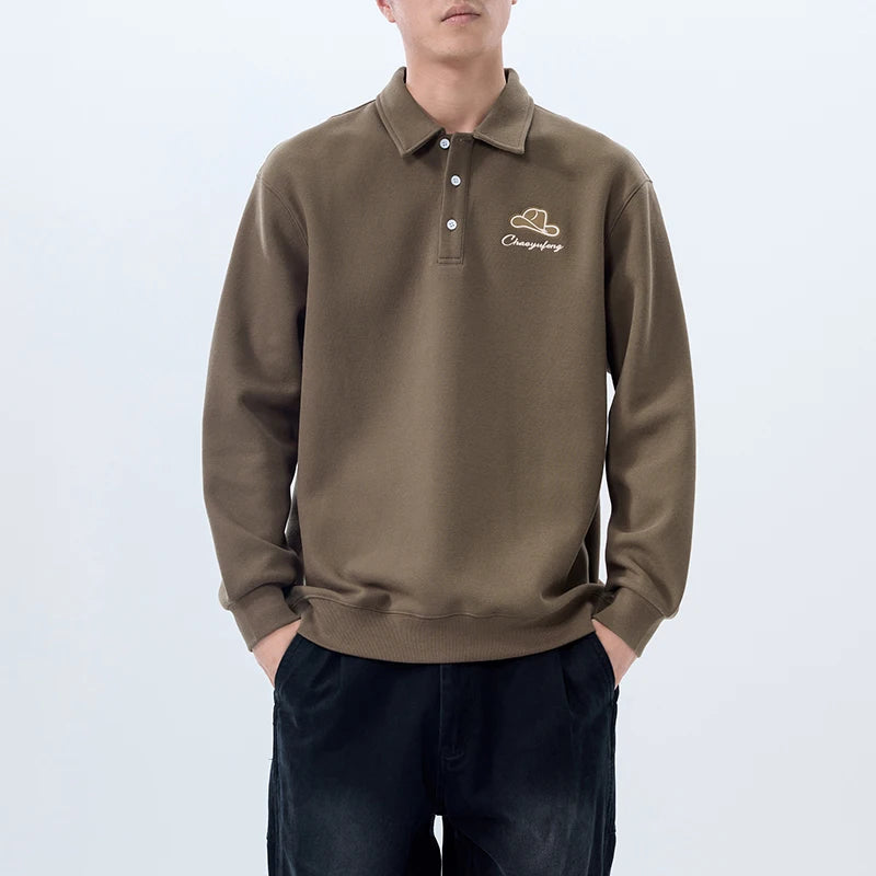 Men Embroidery Fashion Loose Casual Pullover Sweatshirt Spring Autumn Plus Size Hoodies Polo Shirt for Man Clothing Street King Limited