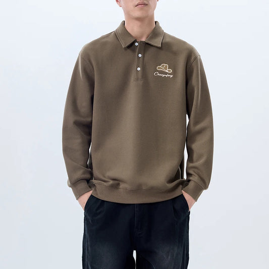 Men Embroidery Fashion Loose Casual Pullover Sweatshirt Spring Autumn Plus Size Hoodies Polo Shirt for Man Clothing Street King Limited