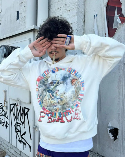 Harajuku Y2k Hoodie 2024 Popular Coats Streetwear Gothic Fashion Casual War Print Pattern Hoodies Women Men Clothing Street King Limited