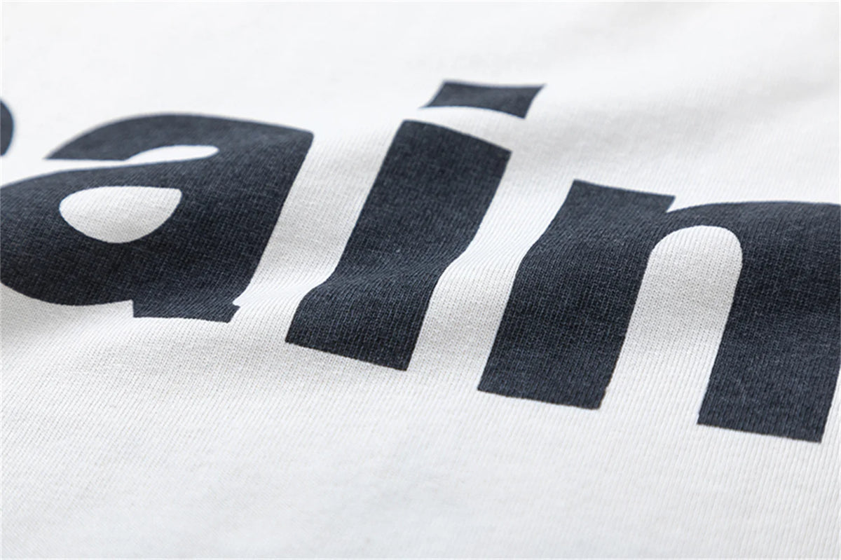 Retro Summer Vintage Letter Print High-Street Streetwear Casual Loose T-Shirt Tops Street King Limited