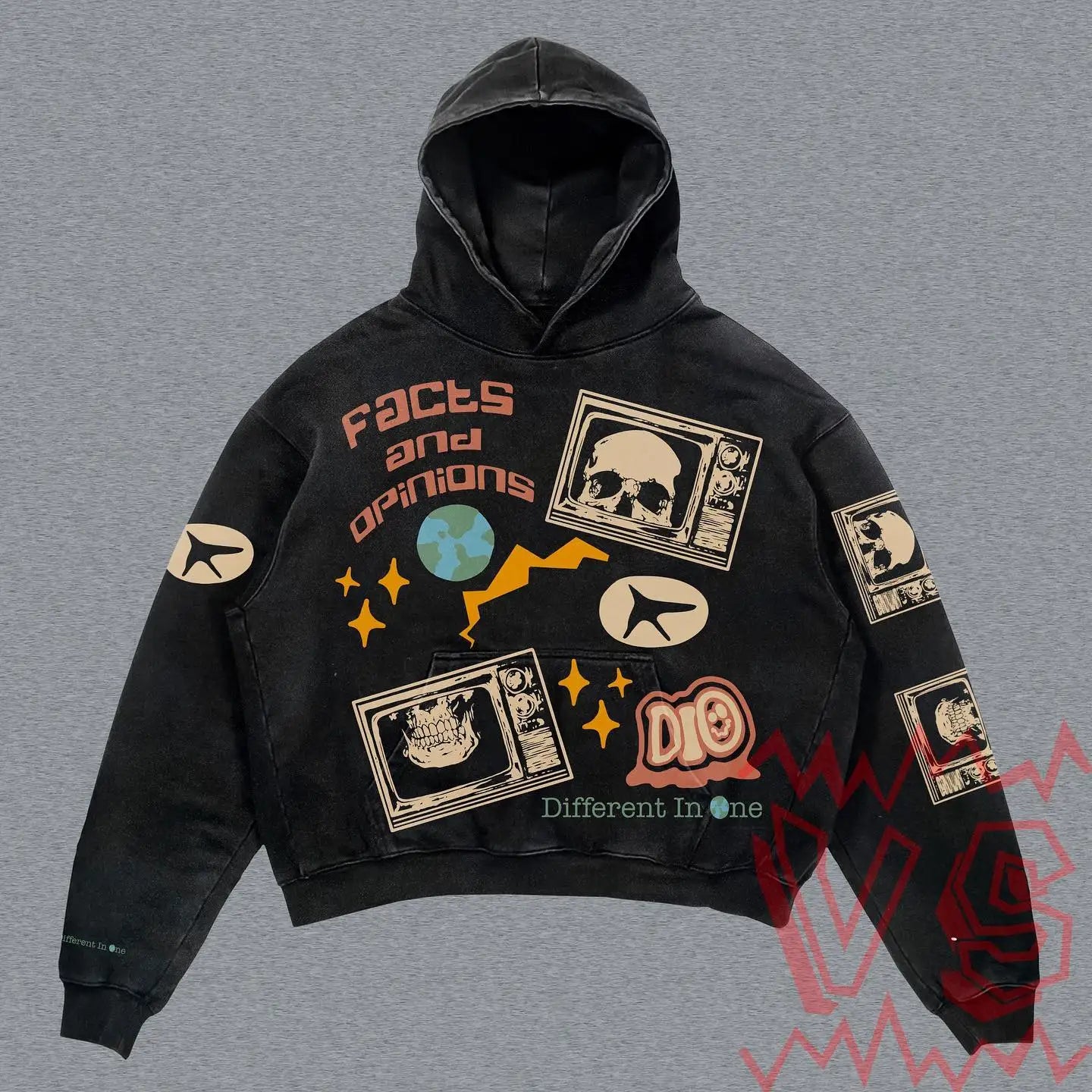 Harajuku skull letter oversized sweatshirt hoodie body armor hoodies women goth y2k tops 2023 new streetwear gothic clothes Street King Limited