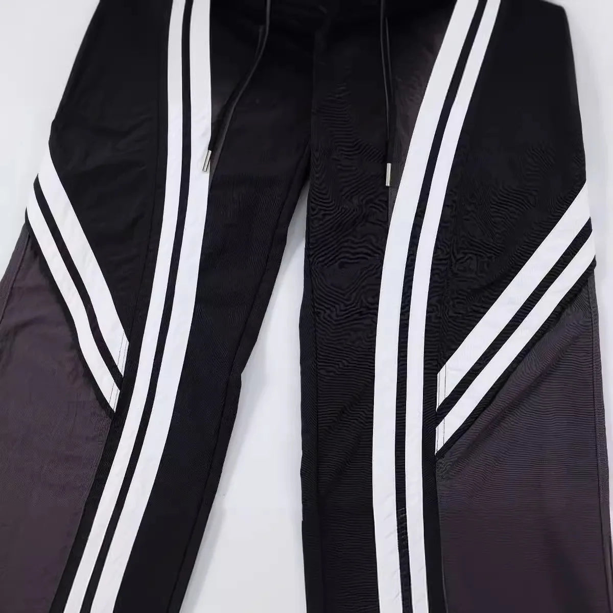 men black sports pants y2k striped patchwork joggers baggy pants hip hop casual drawstring waist quick drying trousers relaxed fit joggers