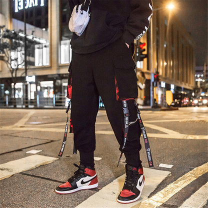 Black Gothic Trousers Cool Autumn Mens Sportswear Loose Sweatpants Hip Hop Streetwear Male Pencil Pants Funny Japan Punk Pants Daulet Apparel
