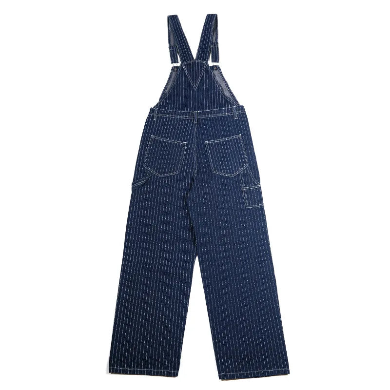 Retro Primary Denim Overalls Jeans For Men Amekaji Suspenders American Homme Original Vintage Style Jeans Street King Limited
