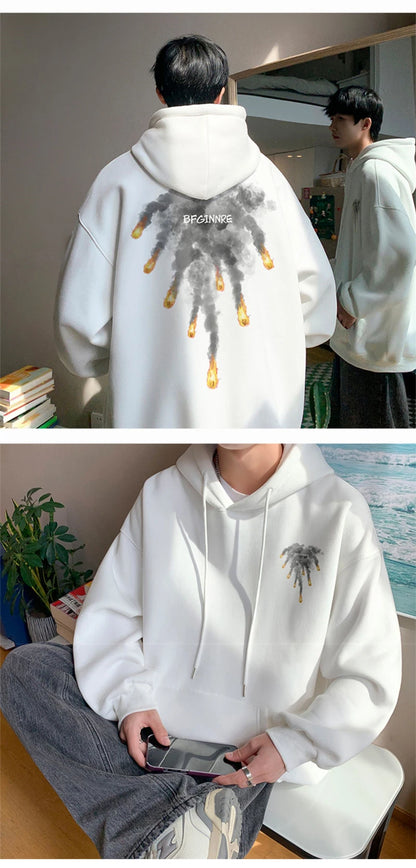 New Anime Meteorite Fall Graphic Printed Hooded Sweatshirts Hombre Hip Hop Streetwear Clothes Loose Y2K Vintage Pullover Hoodies Street King Limited