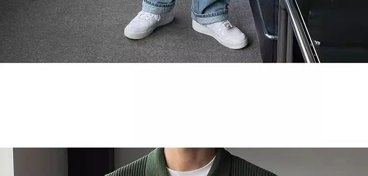 Trendy Korean Style Simple Green Sweater Retro Jacket Men's Sweater Trendy Casual Niche Y2K Street Hip-hop Jacket Tops Street King Limited