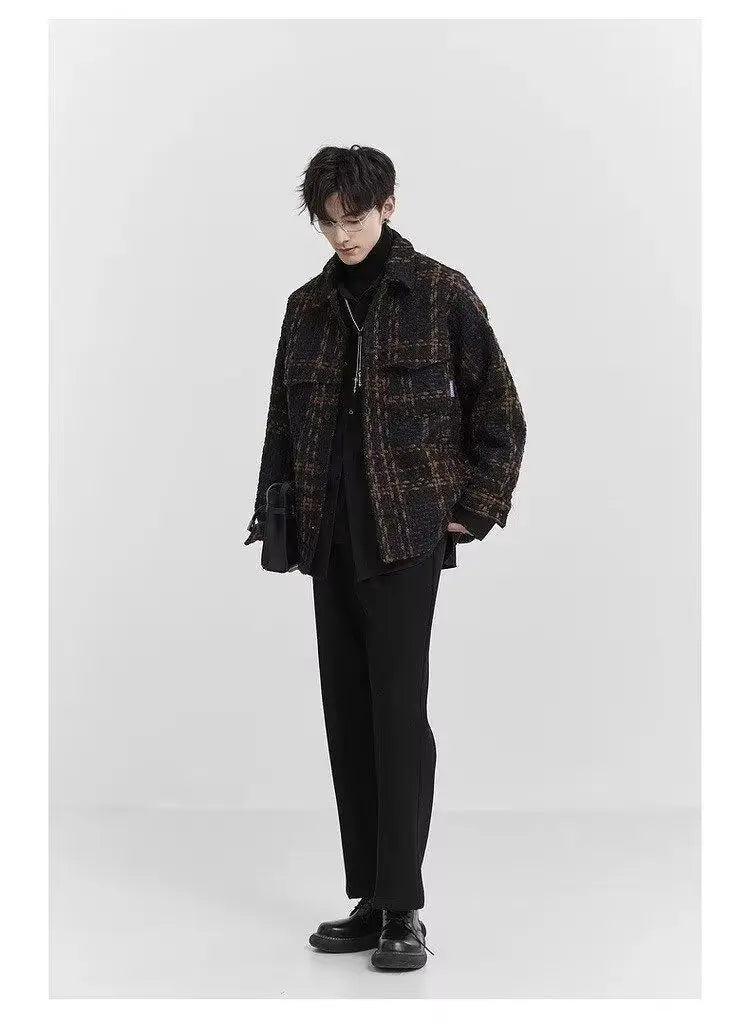 Spring and Autumn High Street Men and Women Trendy Personalized Plaid Collar Jacket Couple Retro Korean Coat Harajuku Top y2k Street King Limited