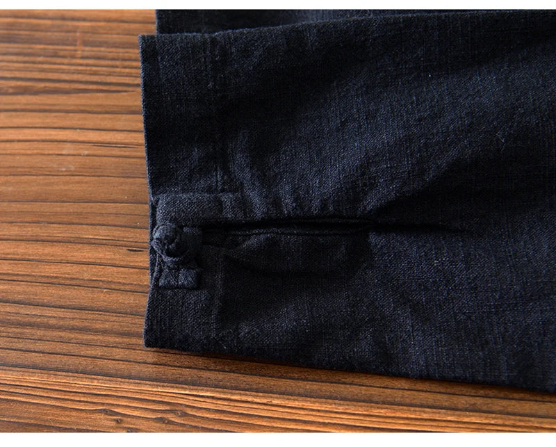 Men's Shirt Vintage Cotton Linen Long Sleeve Shirt Spring Summer Autumn Loose Fashion Casual Blouse Male Plus Size Cardigan Top Street King Limited