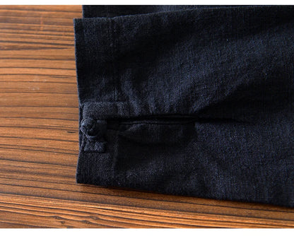 Men's Shirt Vintage Cotton Linen Long Sleeve Shirt Spring Summer Autumn Loose Fashion Casual Blouse Male Plus Size Cardigan Top Street King Limited