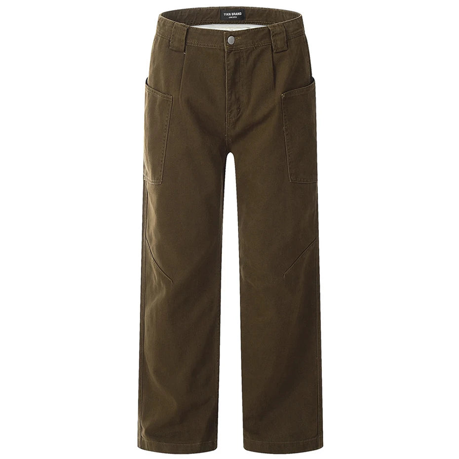 american style cargo jeans mens black loose straight denim pants casual baggy jeans trousers combat utility trousers