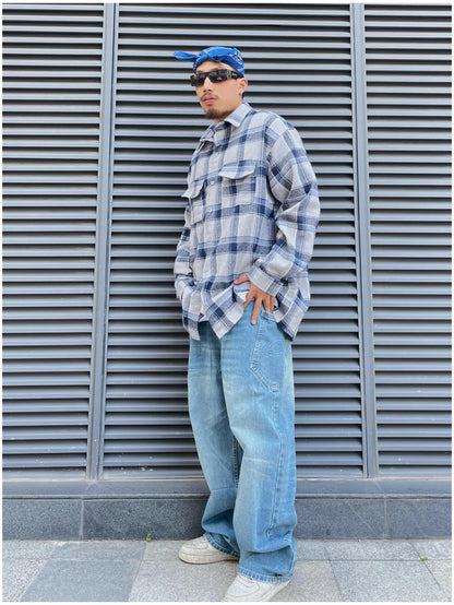 fashion loose streetwear denim jeans pants unisex casual side pocket wide legs jean trousers hip hop joggers mens baggy jeans unique joggers style 764