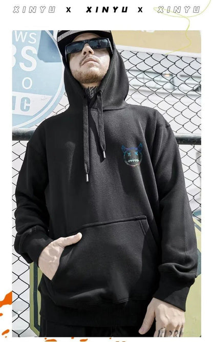 Breakout Cattle Harajuku Prints Mens Pullover Hoodies Casual Loose Sweatshirts Male Fashion Autumn y2k Hoodie Hip Hop Tops Street King Limited