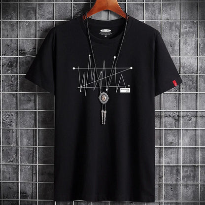 New Hotselling Summer Cotton Trend Print Round Neck Casual Tops T-Shirt Street King Limited