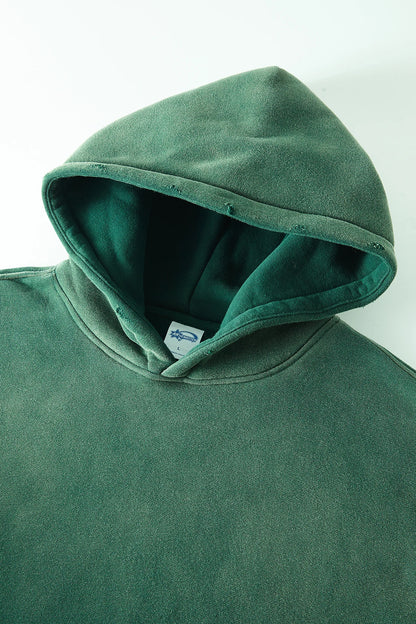 Autumn and Winter Washing Spray Dyeing Baggy Hoodies Distressed Hip Hop Gradient Men's and Women's Oversize Hooded Sweatshirts Street King Limited