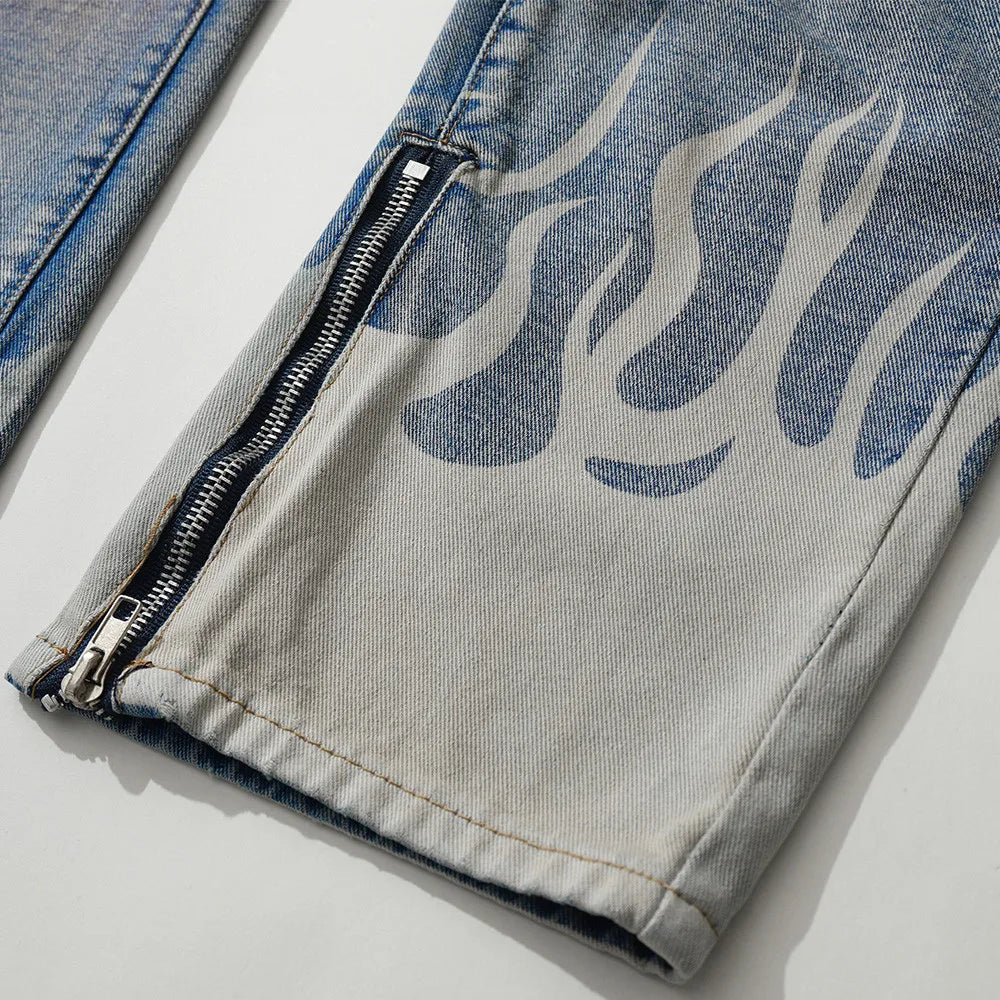 Men's Vintage Jeans 2023 New Ripped Holes Straight Denim Pants Streetwear Hip Hop Harajuku Jeans Trousers Street King Limited