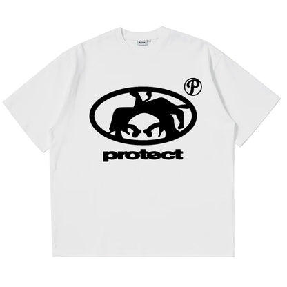 Y2K American Gothic trend letter head print oversized T-shirt street hip-hop Harajuku casual fashion short-sleeved tops Street King Limited