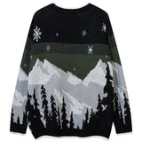 "Snowy Mountains" Unisex Men Women Streetwear Graphic Sweater Daulet Apparel