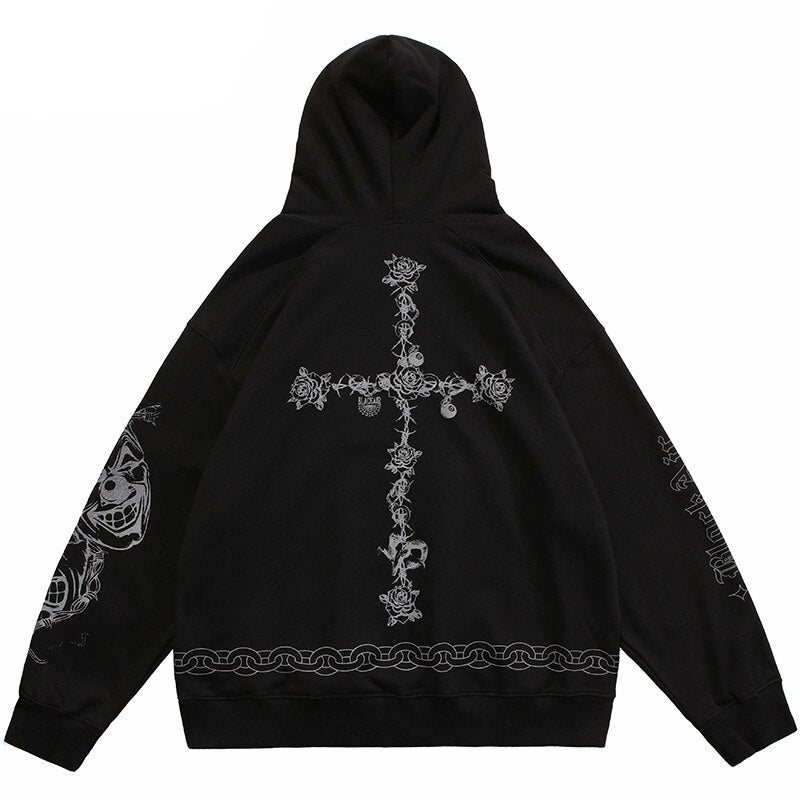 "Chain On Fire" Unisex Men Women Streetwear Graphic Hoodie Daulet Apparel