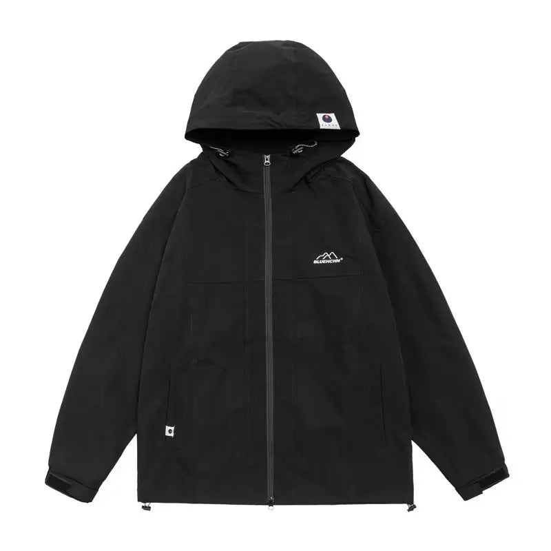 outdoor sports charging jacket mens 2024 spring japanese casual waterproof hooded trench coat multi pocket hiking windbreaker unique default style 2439