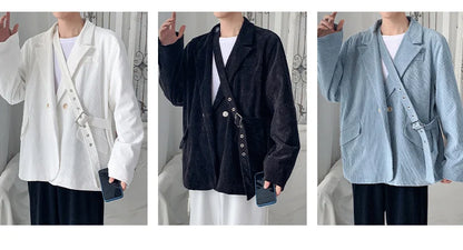 Streetwear Men's Fashion Cotton Suit Blazer Breathable And Comfortable 2023 Autumn Street Handsome Casual Oversize Suit Jacket Street King Limited