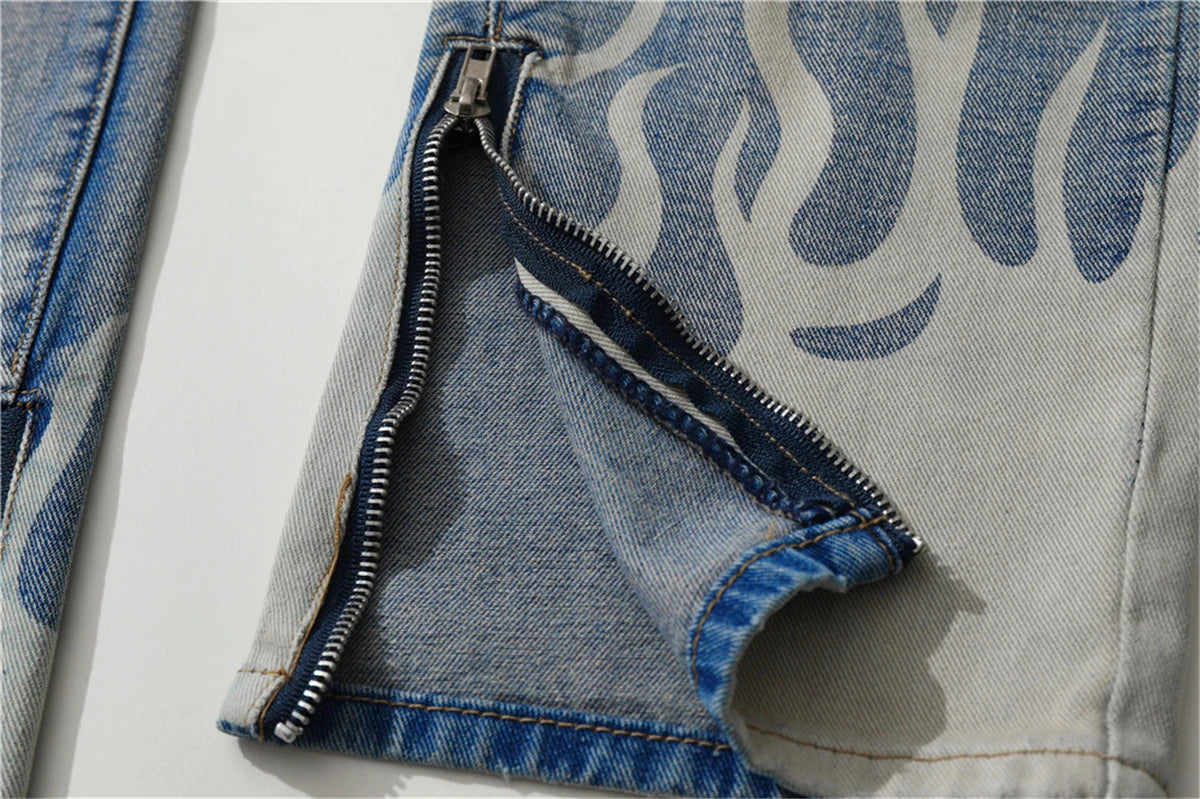 Men's Vintage Jeans 2023 New Ripped Holes Straight Denim Pants Streetwear Hip Hop Harajuku Jeans Trousers Street King Limited