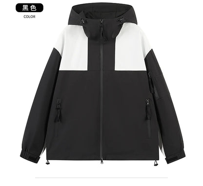 autumn new punching jacket waterproof outdoor wear man fashion splicing colour collision leisure jacket basic unisex coats unique default style 5664