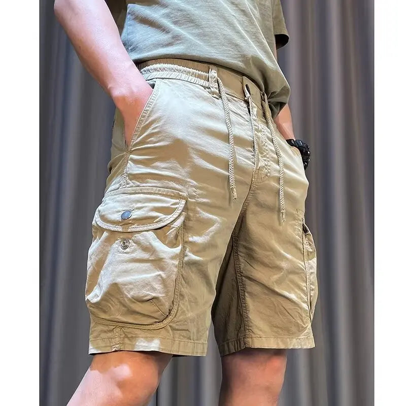 Men Trend Cargo Shorts Cotton High Quality Hot Sale Hip Hop Punk Wash Military Multi-pocket Casual Male's Outdoor Straight Short Street King Limited