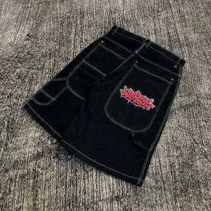 harajuku tapout and wexwear suit graphic embroidered jeans black y2k skateboard pants jeans tracksuit t shirt for men streetwear stacked flare jeans
