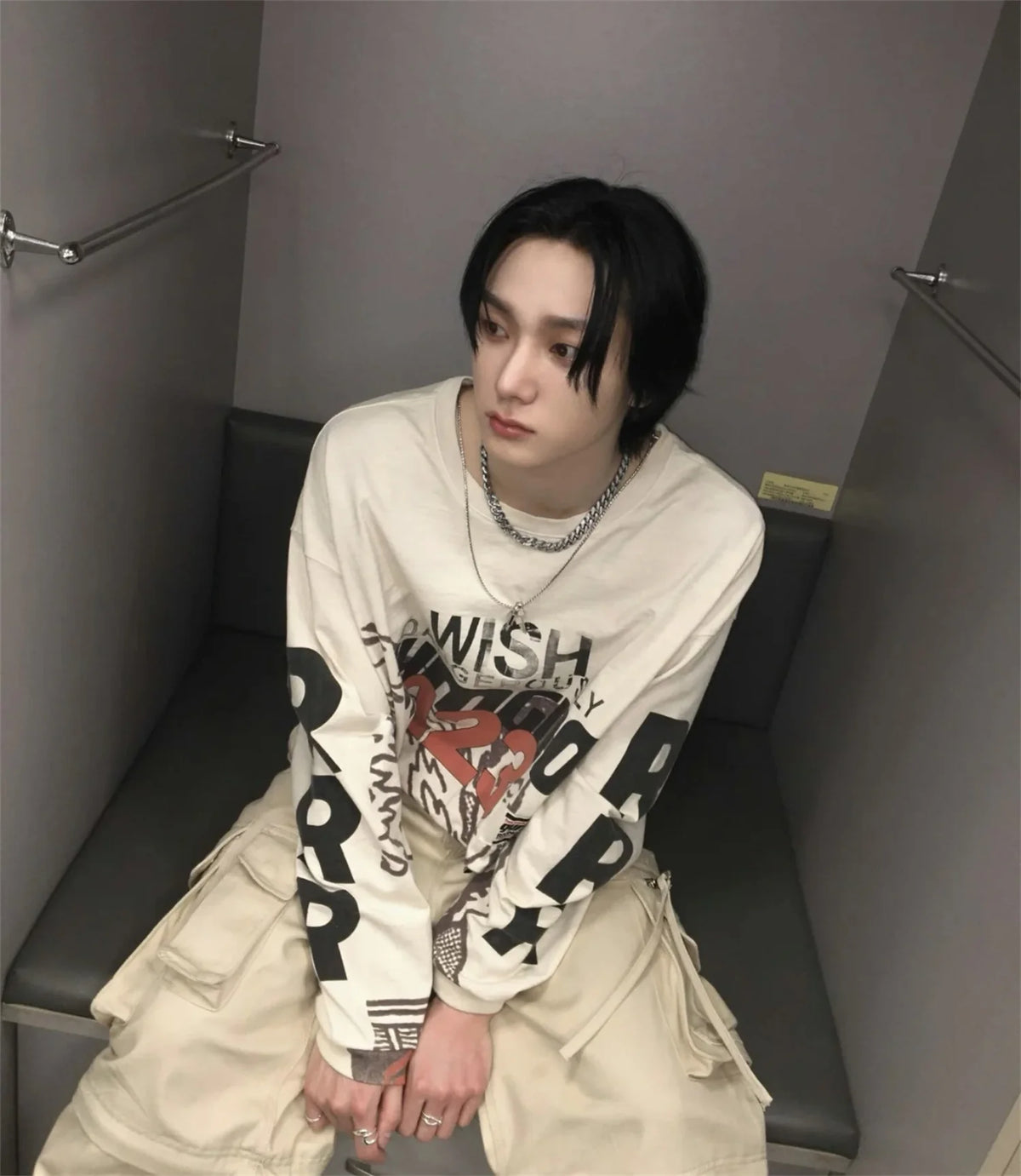 2024 Summer And Spring 123 Letter Print GYMGNO Graffiti Slogan Worn Retro Long Sleeve T Shirt Pullover Sweatshirt Street King Limited