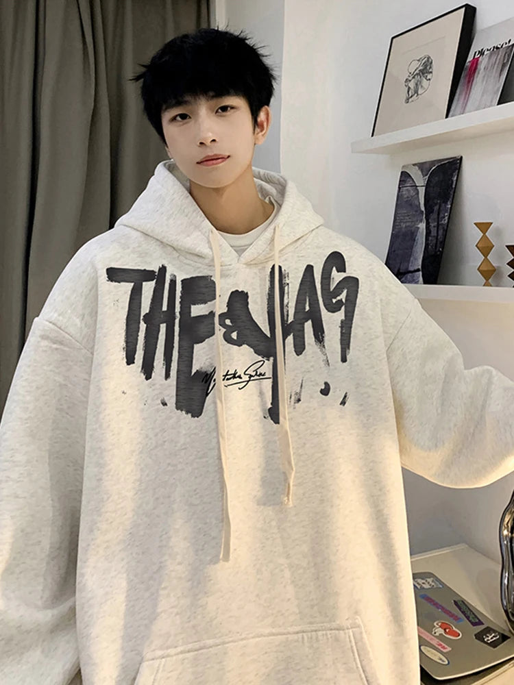 High Street Letter Print Oversized Hoodie Men's New Hip Hop Fashion Hooded Sweatshirt Autumn Y2K Vintage Pullover Hoody Clothes Street King Limited