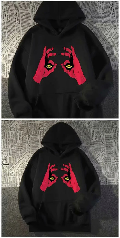 Funny Anime Graphic Printed Hoodies For Men Hip Hop Fashion Hoody Sweatshirts Loose Fleece Y2K Streetwear Hoodie Tracksuit Street King Limited