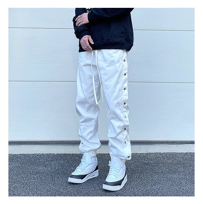 washed distressed denim sweatpant cashew flower patchwork oversized splice buckle jogging jeans casual button baggy men clothing unique joggers style 3339