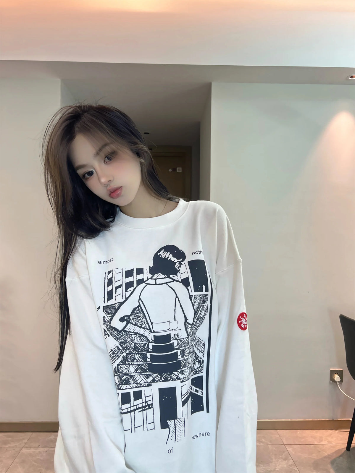 2024 CE Brand Fashion Abstract Comic Print High-Street Cleanfit Cotton Casual Loose Pullover Sweater Street King Limited