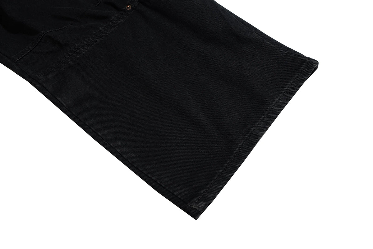 high street multi pocket washed black cargo pants for men wide leg baggy casual jeans oversized baggy denim trousers 2 unique cargo style 1130