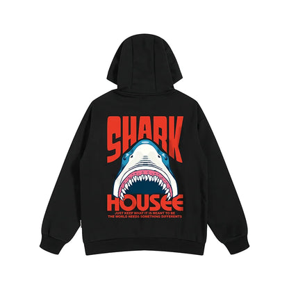 New in Anime Shark Graphic Printed Hooded Sweatshirts Men Hip Hop Fashion Pullover Hoodies Y2K Streetwear Loose Fleece Hoody Street King Limited